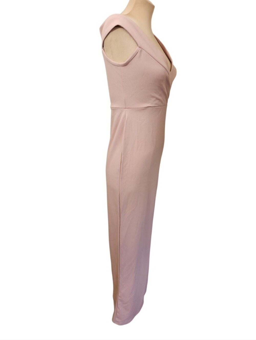 NASTY GAL Rose Off The Shoulder High Slit Midi Dress - Size 8 - Picture 7 of 16